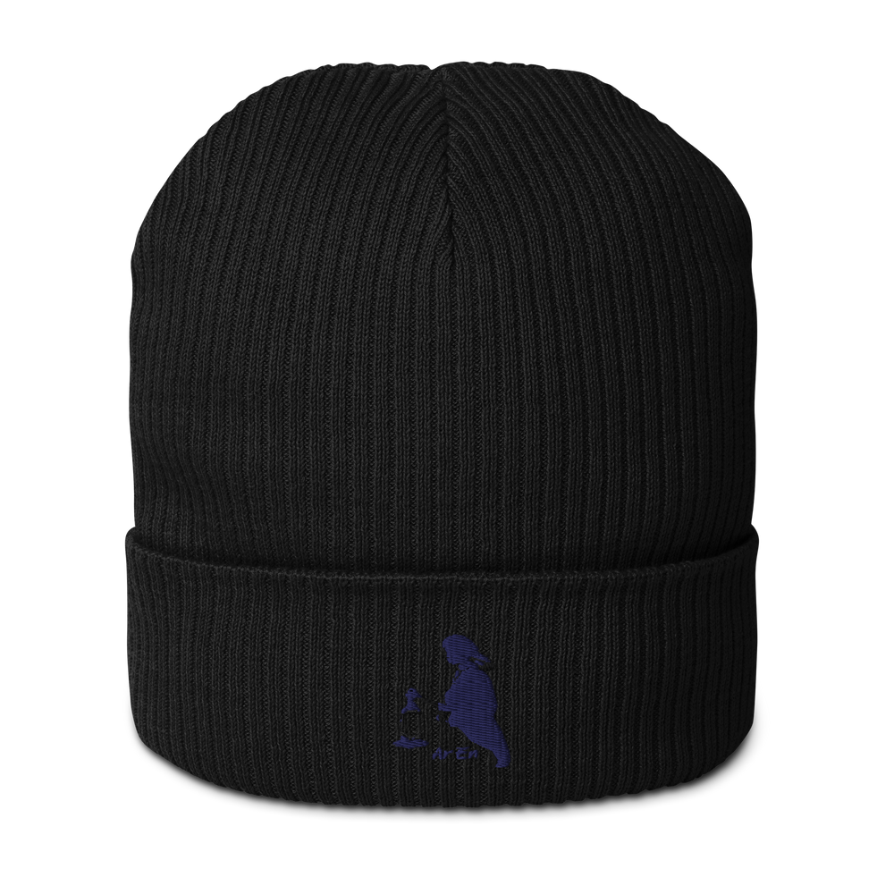 Lady with the Lamp Embroidered Organic ribbed beanie