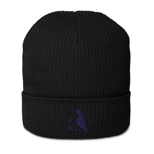 Lady with the Lamp Embroidered Organic ribbed beanie