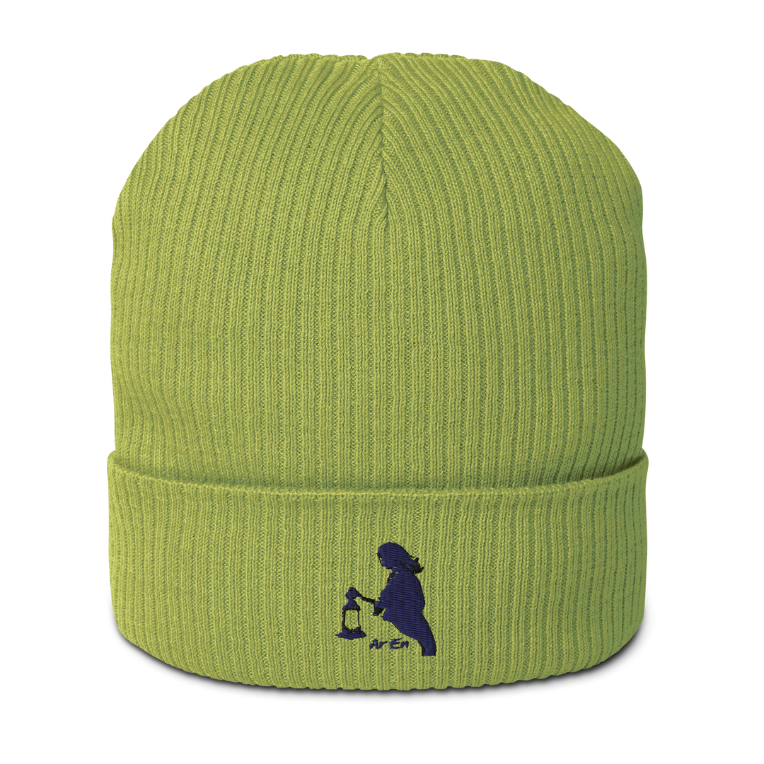 Lady with the Lamp Embroidered Organic ribbed beanie