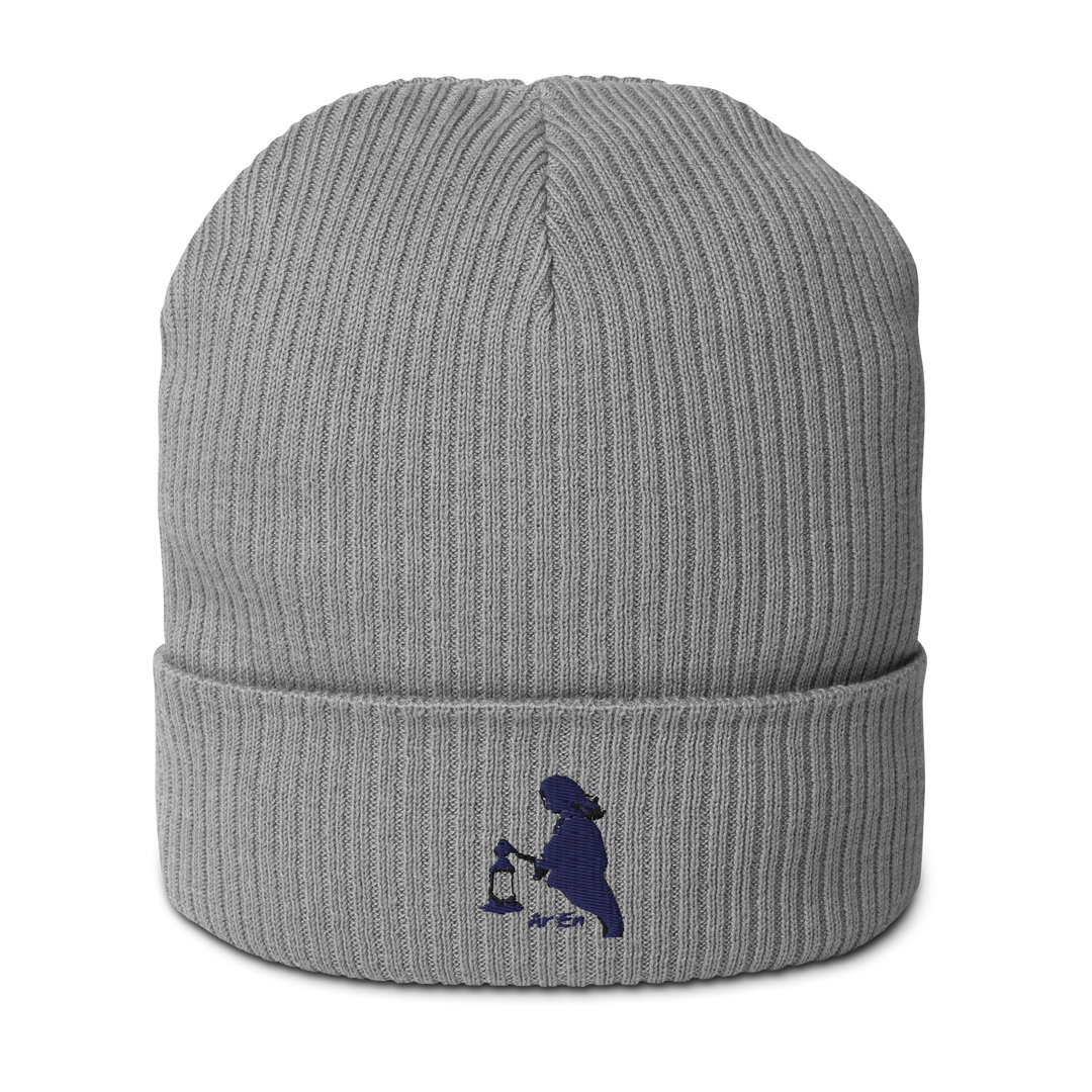 Lady with the Lamp Embroidered Organic ribbed beanie