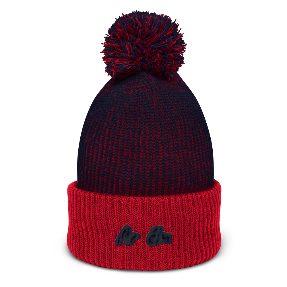 Pom-Pom Beanie Ar en embroidery