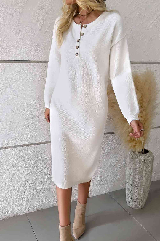 casual buttoned knitted Dress