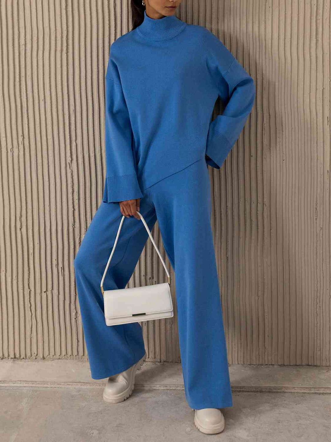 Asymmetrical Attitude Knit Top and Pant Duo