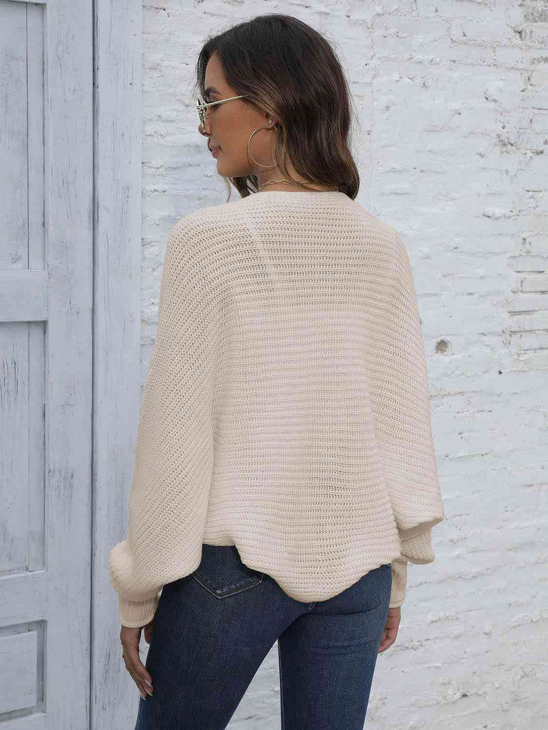 Dropped Wing open front cardigan