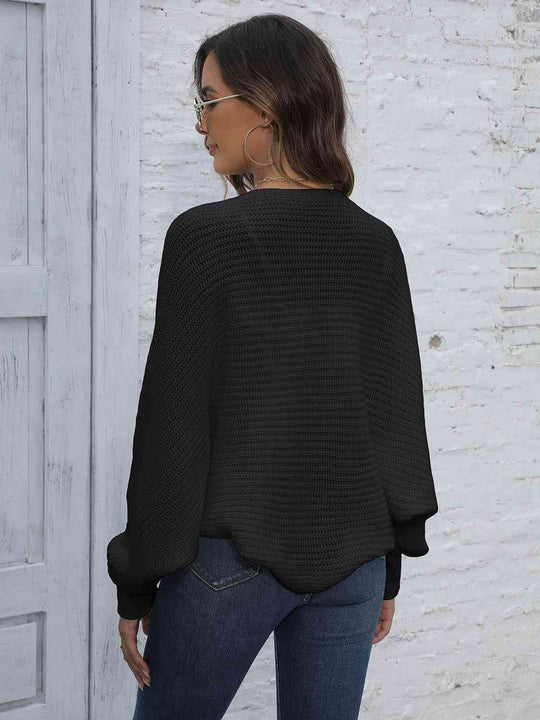 Dropped Wing open front cardigan